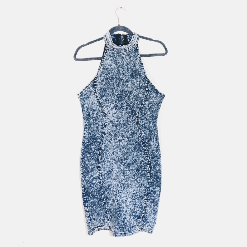 ⭐36 Point 5 | Women's Denim Halter Mini Dress